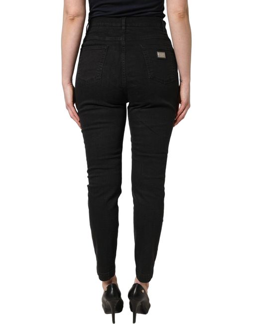 Dolce & Gabbana Black Skinny Cotton High Waist Denim Jeans