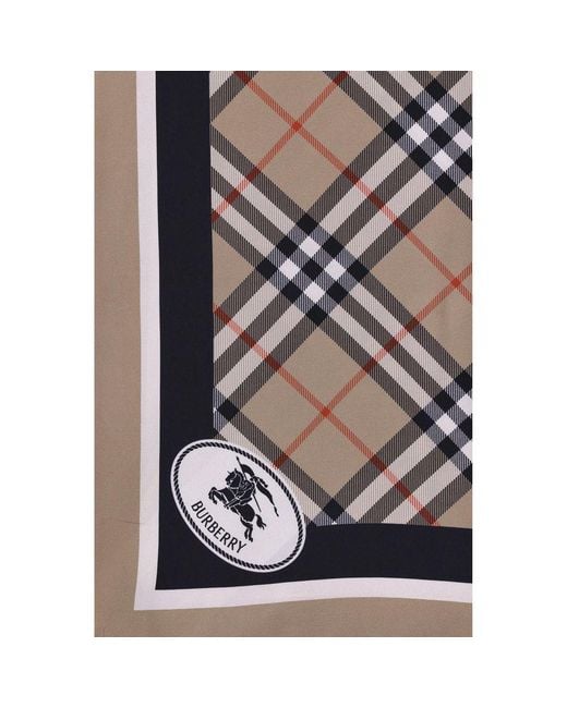 Burberry Gray Silk Check Scarf