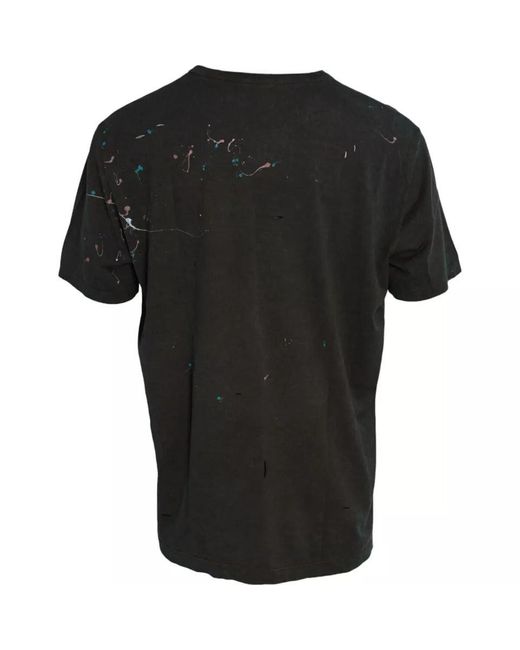 Dolce & Gabbana Black Color Splash Cotton Crew Neck T-Shirt for men