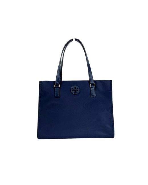 Tory Burch Blue Navy Ella Small Nylon Tote Bag Purse 160633