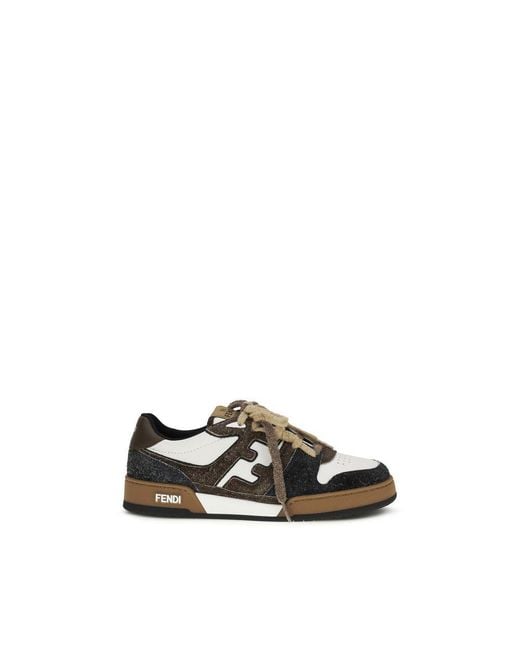 Fendi Black Multicolor Calf Leather Bos Taurus Low Top Sneakers for men