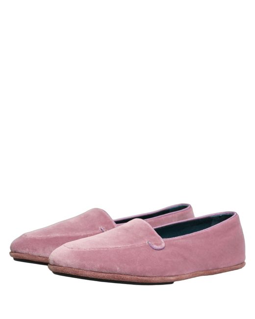 Dolce & Gabbana Pink Velvet Slip On Men Flats Loafers Shoes for men