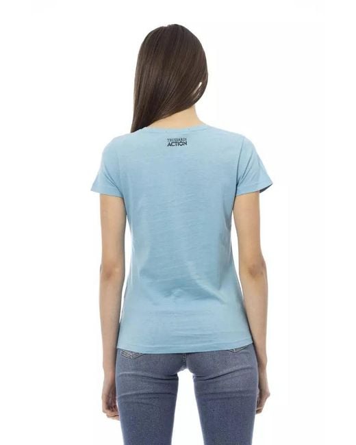 TRUSSARDI ACTION Light Blue Cotton T