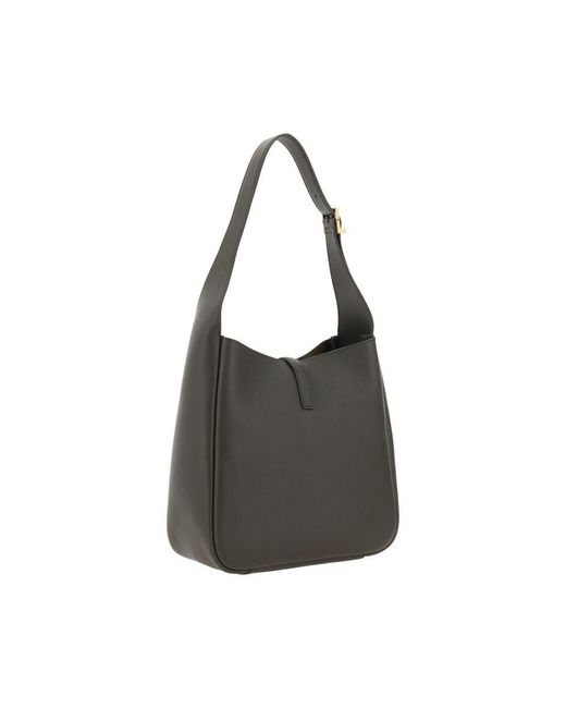 Saint Laurent Black Bicolor Calf Leather Bos Taurus Shoulder Bag