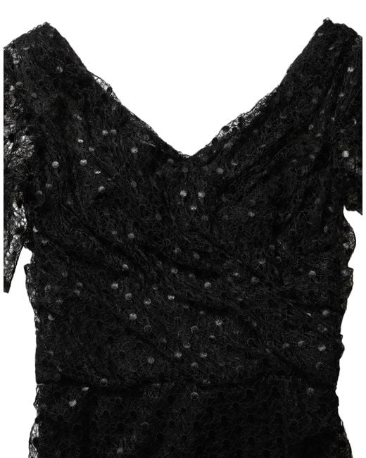 Dolce & Gabbana Black Sequinned Mermaid Evening Gown Dress