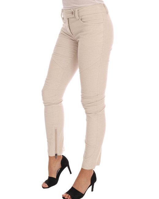 Ermanno Scervino White Slim Jeans Corduroy Skinny Pants