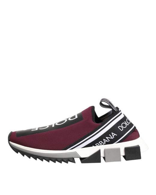 Dolce & Gabbana Purple Maroon Slip On Sorrento Men Sneakers Shoes for men