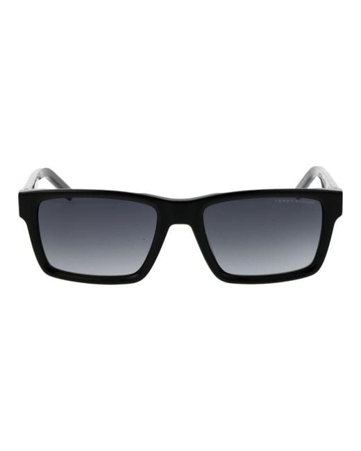 Tommy Hilfiger Black Acetate Sunglasses for men