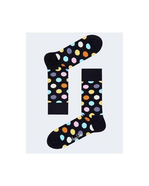 Happy Socks Blue Black Cotton Sock