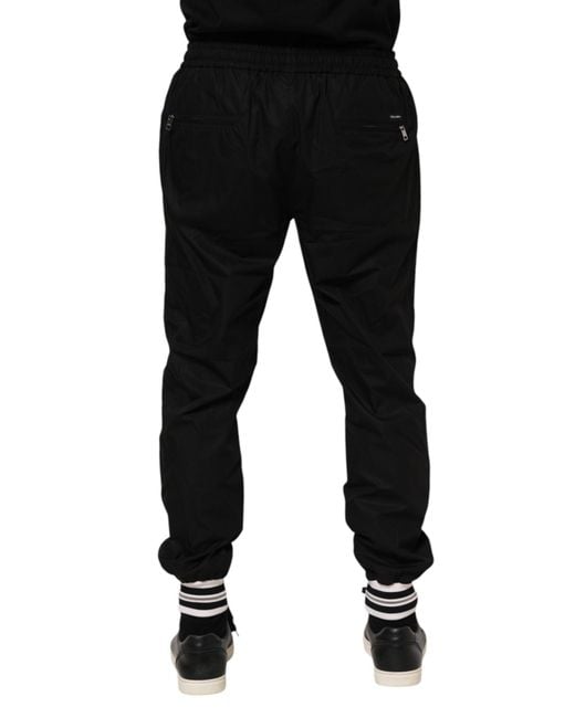 Dolce & Gabbana Black Drawstring Waist Track Pants for men