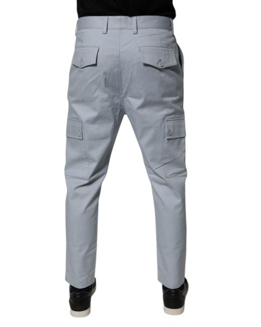 Dolce & Gabbana Blue Cargo Pants With Multiple Pockets for men