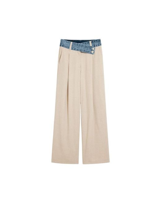 Desigual Natural Viscose Fla Pants