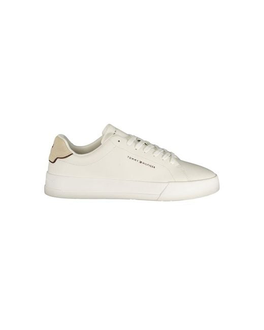 Tommy Hilfiger White Bianco Polyurethane Men Sneaker for men