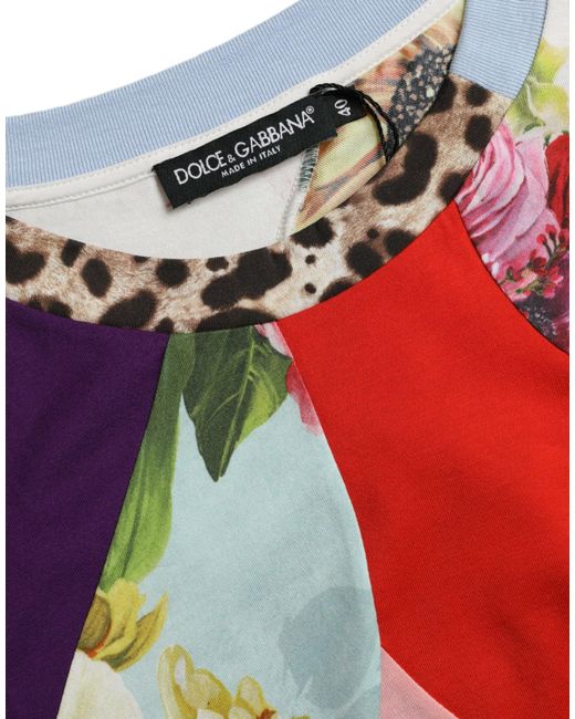Dolce & Gabbana Multicolor Patchwork Cotton Silk Blouse Top
