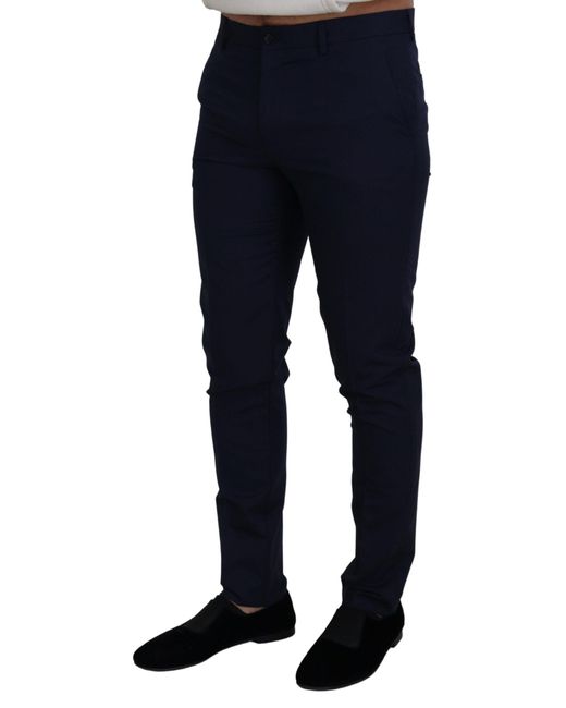 Dolce & Gabbana Blue Elegant Slim Fit Dress Pants for men
