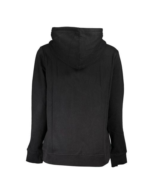 Vans Black Sleek Hooded Fleece Sweatshirt With Logo