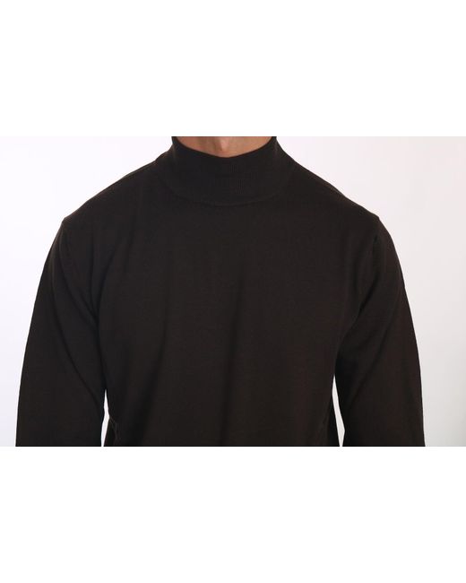 Mila Schon Black Mila Schön Turtle Neck Pullover Wool Sweater for men