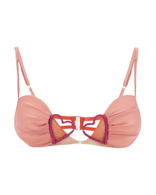 Nensi Dojaka Gathered Bralette Top With Hearts in Pink | Lyst