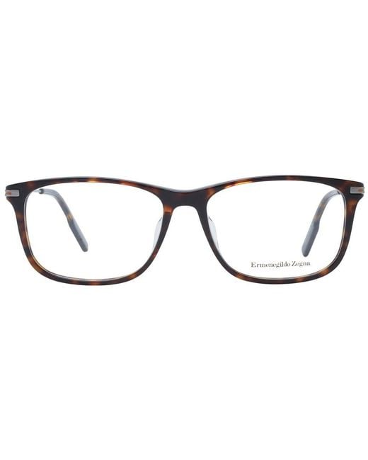 Zegna Black Brown Plastic Glasses (frames) for men