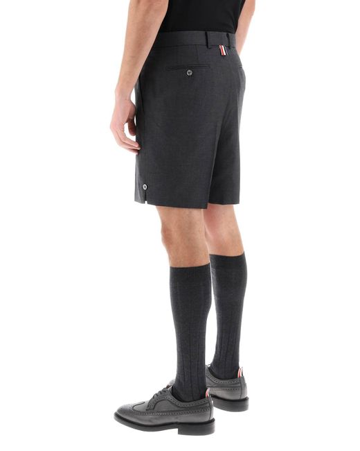Thom Browne Gray Light Wool Tailoring Shorts for men