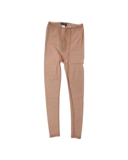 Dolce & Gabbana Natural Nude Beige Logo Lace Lingerie Pants Underwear