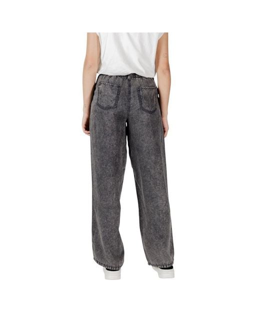 ONLY Gray Black Lyocell Casual Pants