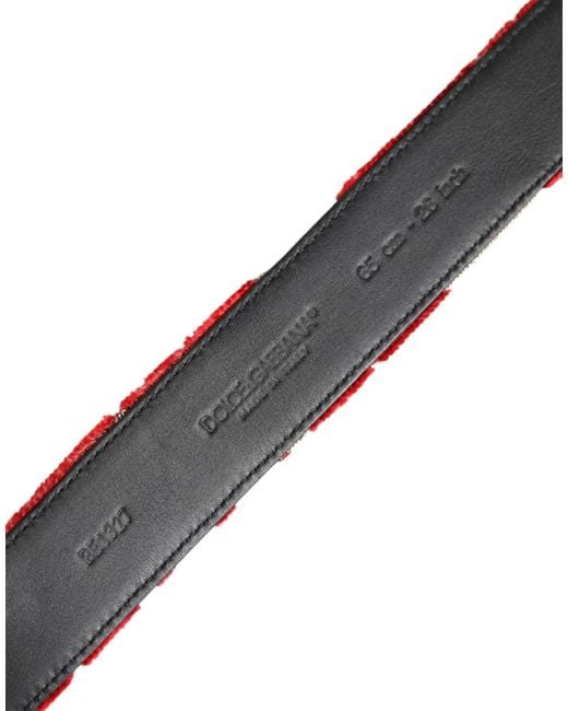 Dolce & Gabbana Red Leather Dg Buckle Belt for men