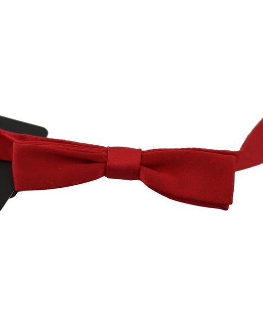 Dolce & Gabbana Red Elegant Silk Bow Tie for men