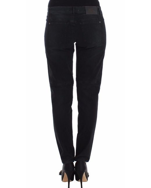 Ermanno Scervino Black Blue Slim Jeans Denim Pants Skinny Leg Straight