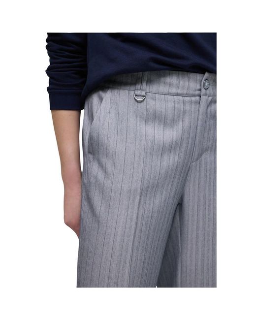 Street One Gray Blue Polyester Casual Pants