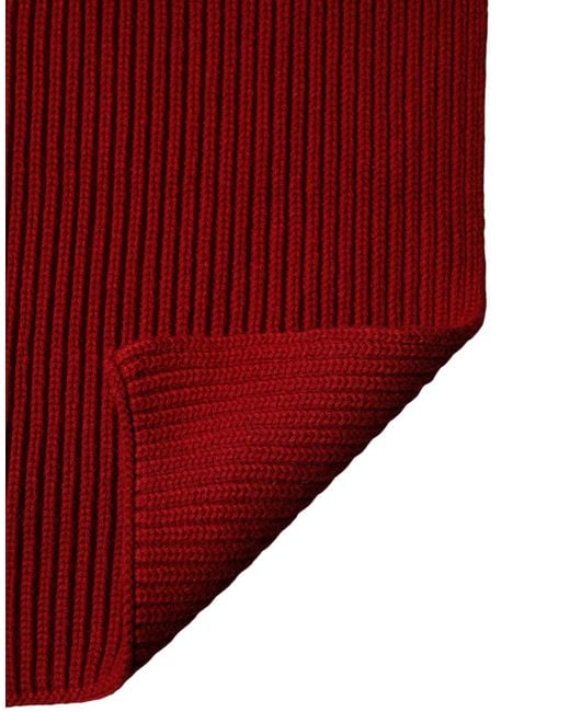Dolce & Gabbana Red Wool Knitted Neck Wrap Shawl Scarf for men