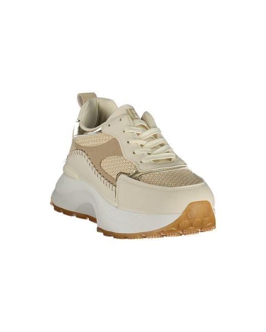 Laura Biagiotti White Beige Polyurethane 's Sneaker