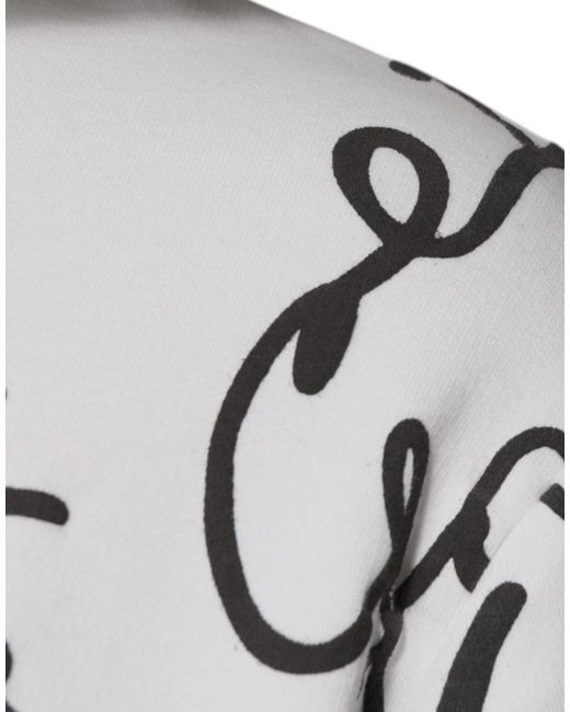 Dolce & Gabbana Gray Signature Print Hoodie for men