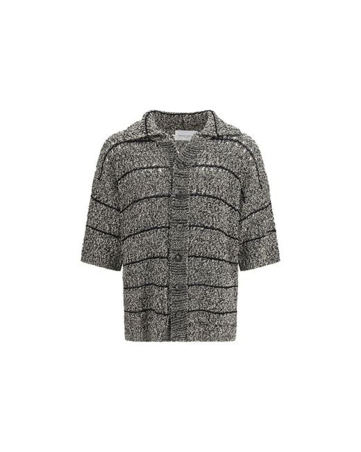 Roberto Collina Gray Multicolor Cotton Pattern Shirt for men
