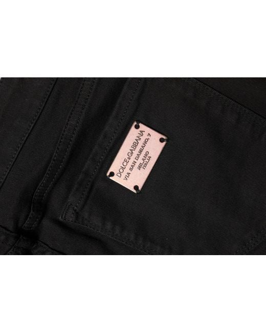 Dolce & Gabbana Black Cotton Skinny Mid Waist Denim Jeans for men
