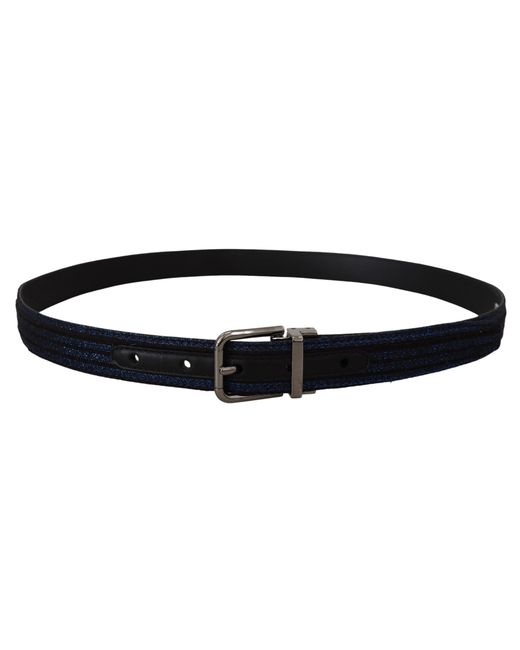 Dolce & Gabbana Black Elegant Jacquard Leather Belt for men