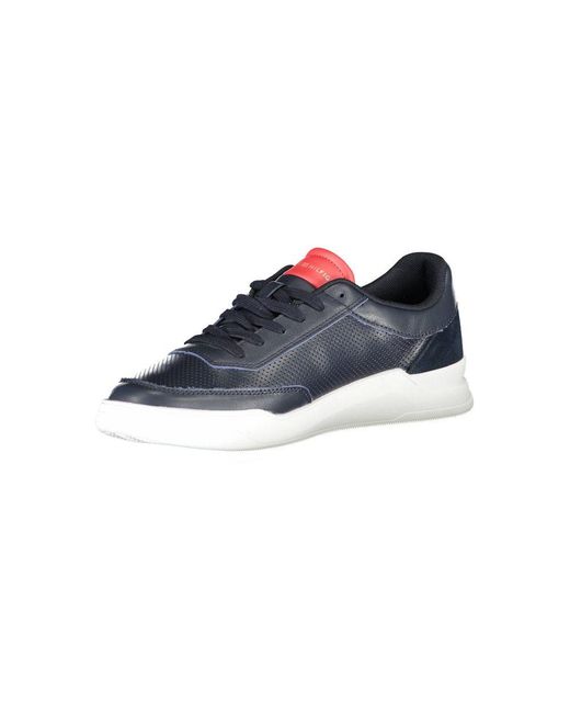 Tommy Hilfiger Blue Leather Men Sneaker for men