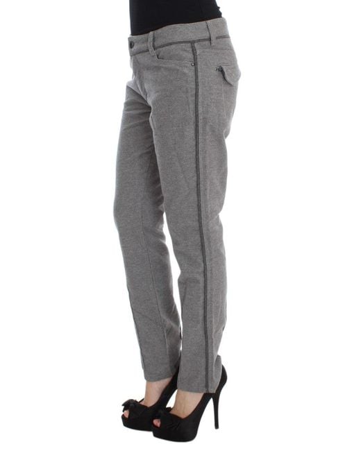 Ermanno Scervino Gray Chic Casual Cotton Pants