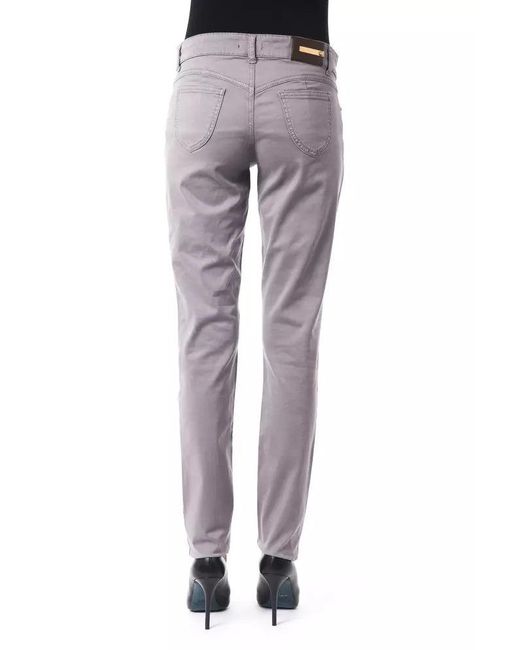 Byblos Gray Chic Cotton Blend Pants
