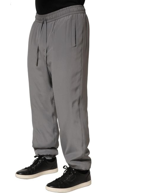 Dolce & Gabbana Gray Cotton Jogger Sweatpants Trouser Pants for men