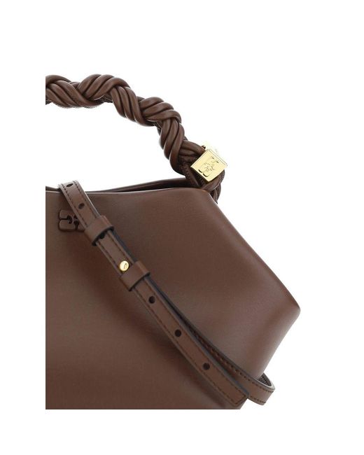 Ganni Brown Calf Leather Bos Taurus Handbag