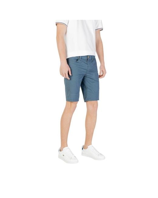 Jeckerson Blue Cotton Bermuda for men