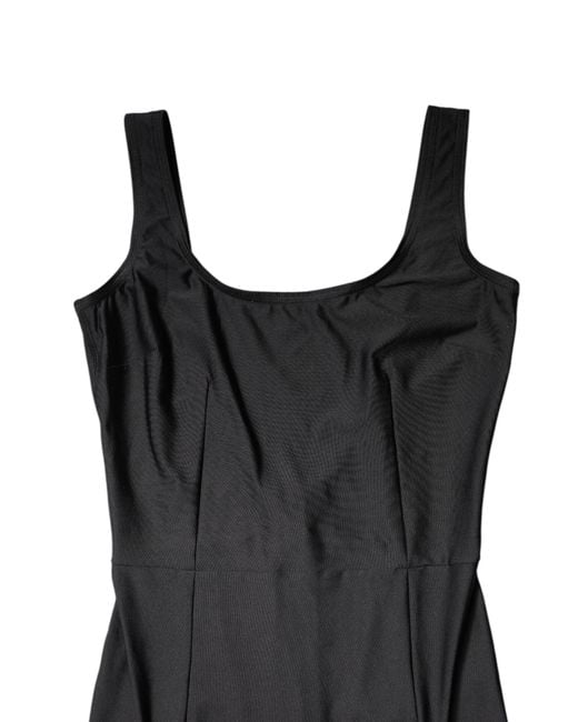 Dolce & Gabbana Black Sleeveless Bodycon Jumpsuit Dress