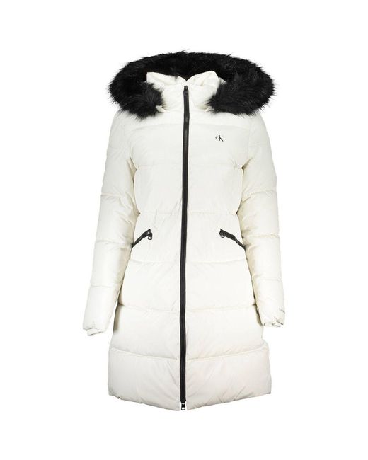 Calvin Klein Multicolor White Polyester Jackets & Coat