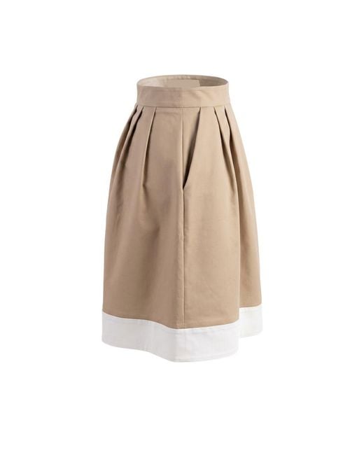 Trussardi Natural Beige Cotton Skirt