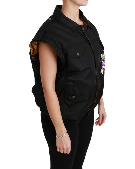 Dolce & Gabbana Black Queen Crown Sequined Bomber Jacket