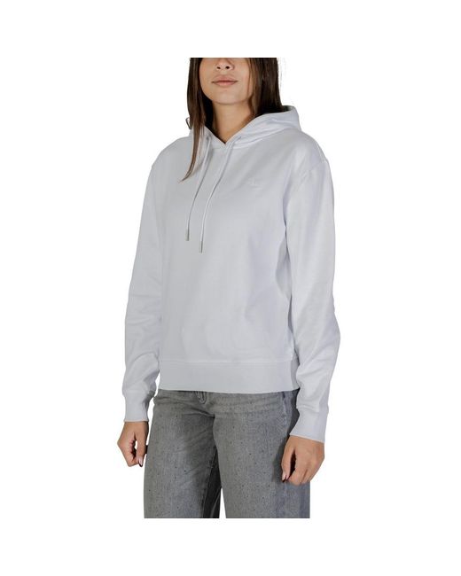 Calvin Klein Gray White Cotton Hoodie