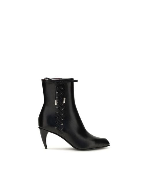 McQueen Black Calf Leather Bos Taurus Lace