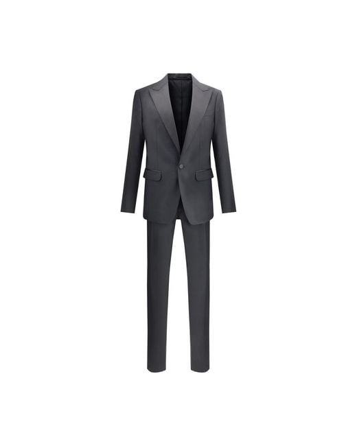 DSquared² Black ² Fleece Wool Two-Piece Suit for men