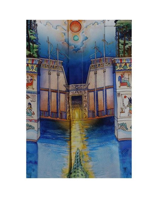 Casablanca Blue Multicolor Silk Pattern Shirt for men